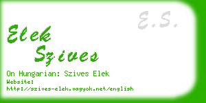 elek szives business card